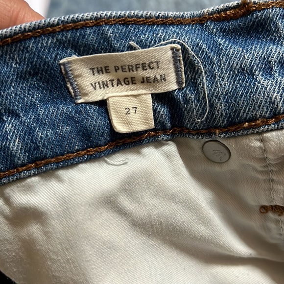 MADEWELL THE PERFECT VINTAGE HIGH RISE JEANS DISTRESSED RAW HEM SIZE 27 - Picture 9 of 15